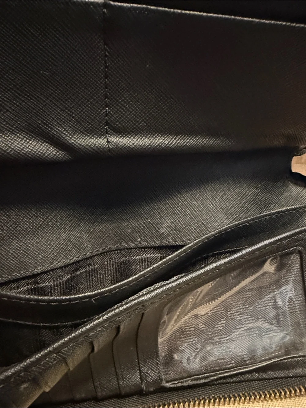 Michael Kors Black Saffiano Leather Zip Wristlet